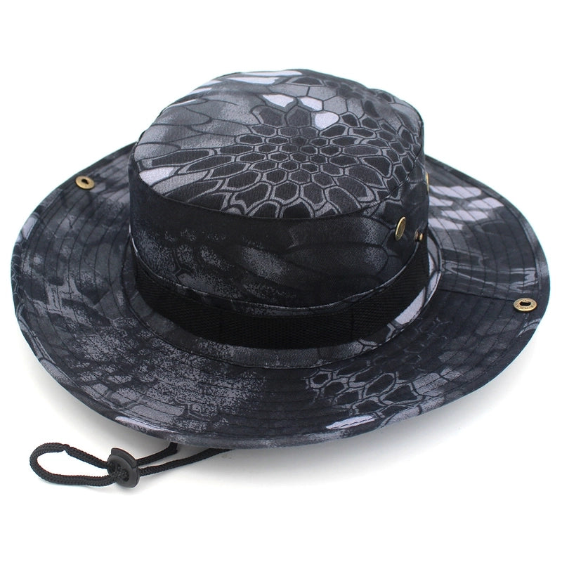 Hot Outdoor Sunscreen Round Edge Hat Mountaineering Hat Camouflage Jungle Hat Benney Hat Men's And Women's Fisherman Hat