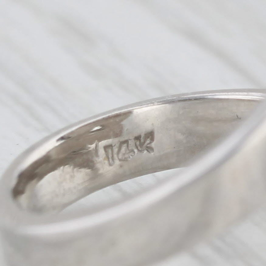 Cultured Black & White Pearl Bypass Ring 14k White Gold Size 3.5