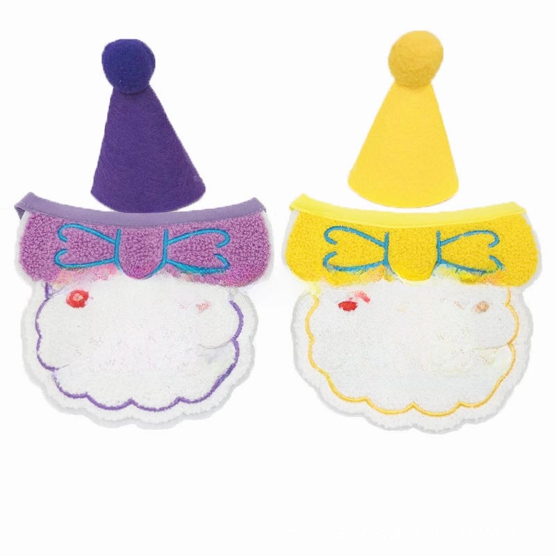 Pet Birthday Bib Cat Birthday Hat Dog Birthday Slippery Towel Cat Birthday Supplies