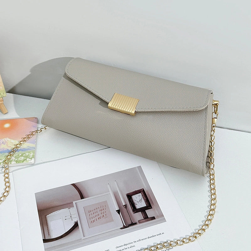 Women's Medium Pu Leather Solid Color Basic Square Magnetic Buckle Shoulder Bag Crossbody Bag