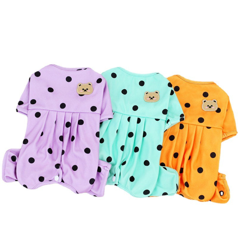 Belly Protecting Polka Dot Dog Jumpsuits