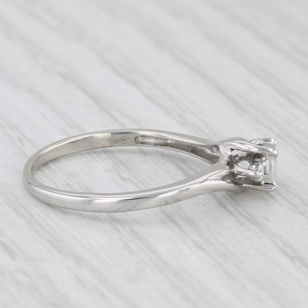 0.11ctw Diamond Princess Engagement Ring 10k White Gold Size 7