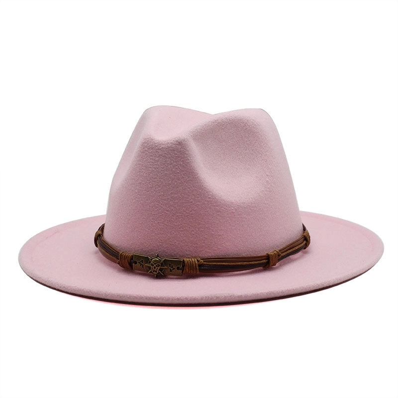 Unisex Skull Light Body Flat Eaves Fedora Hat