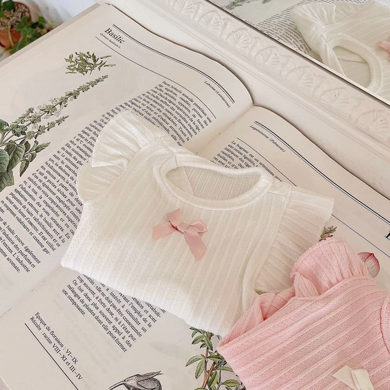 Sweet Bow Ruffled Sleeves Dog Cat Vest