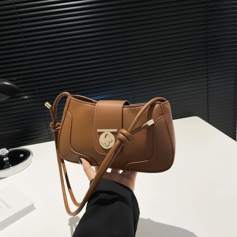 Women's Medium Pu Leather Color Block Solid Color Basic Classic Style Square Zipper Underarm Bag