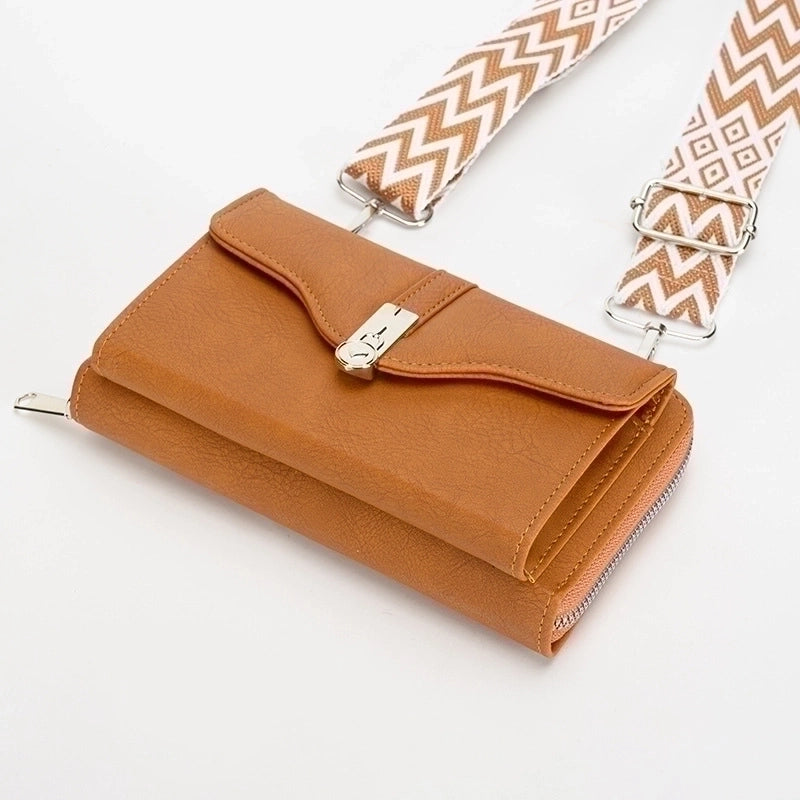 Women's Small Pu Leather Color Block Elegant Flip Cover Square Bag