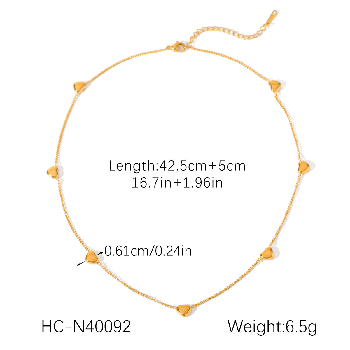 Ins Style Stainless Steel Love Necklace Inlaid With Zircon Clavicle Chain Female Titanium Steel 18K Gold-Plated Necklace