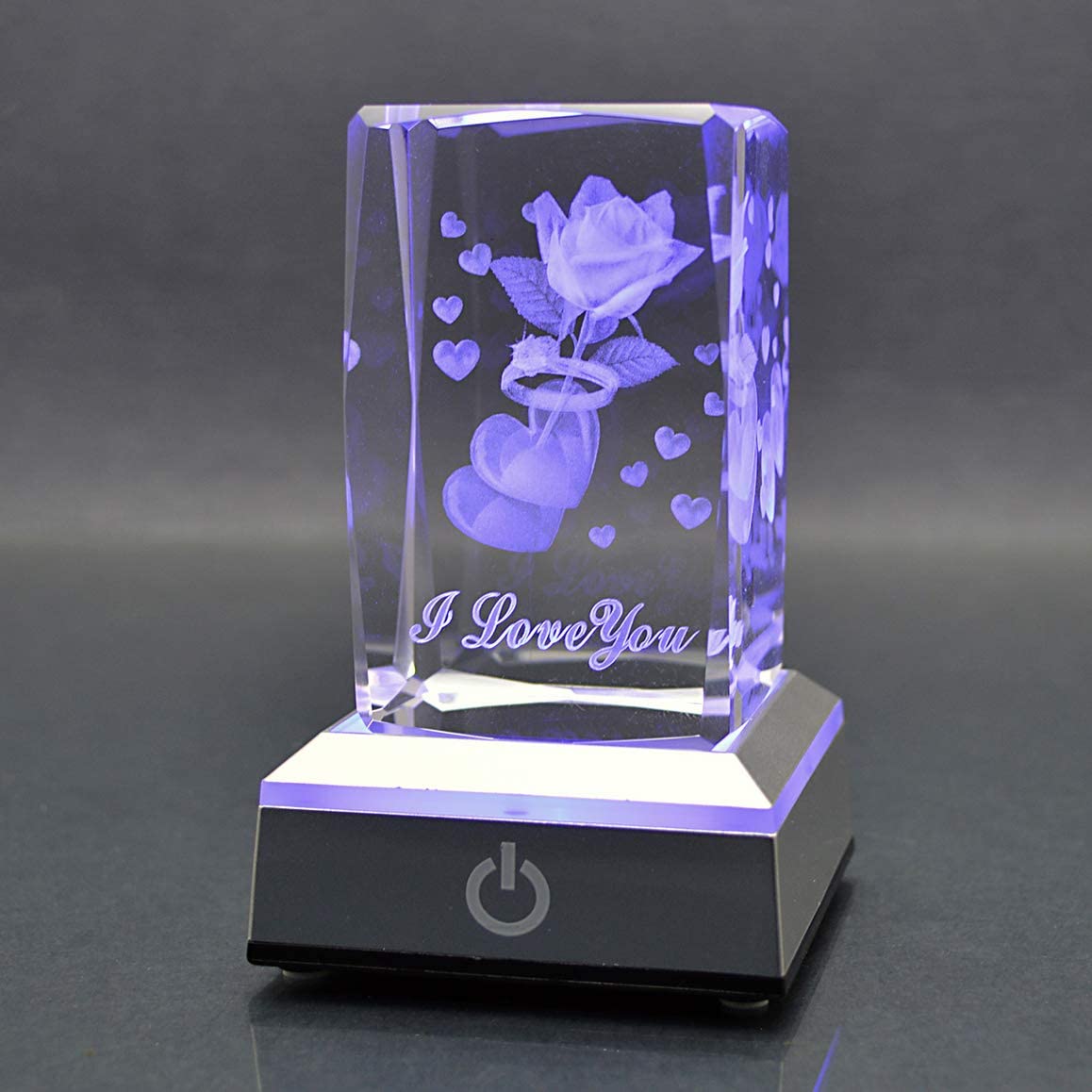 3D Crystal Light with LED Colourful Base