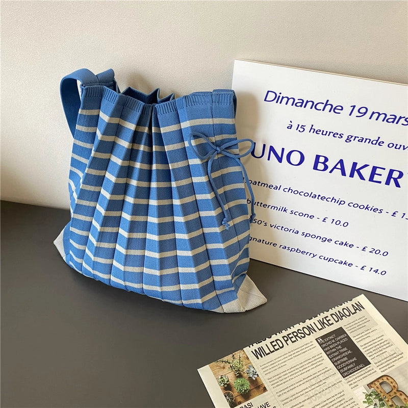 Women's Fashion Stripe Polyester Shopping Bags