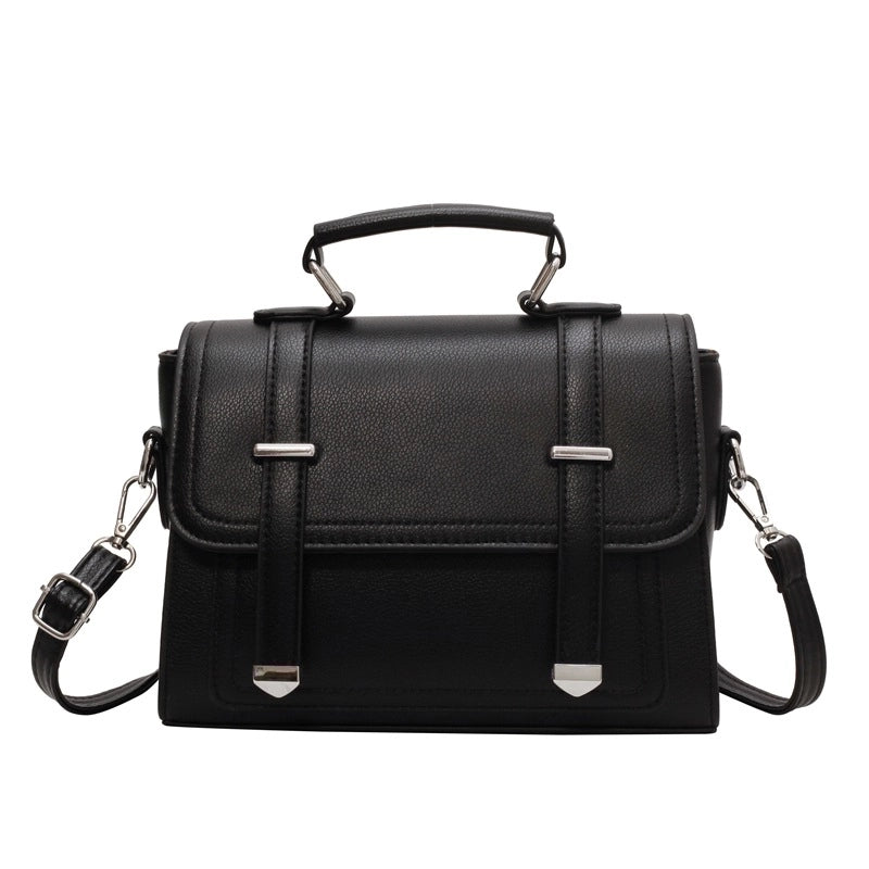 Women's Medium Pu Leather Solid Color Streetwear Square Flip Cover Crossbody Bag