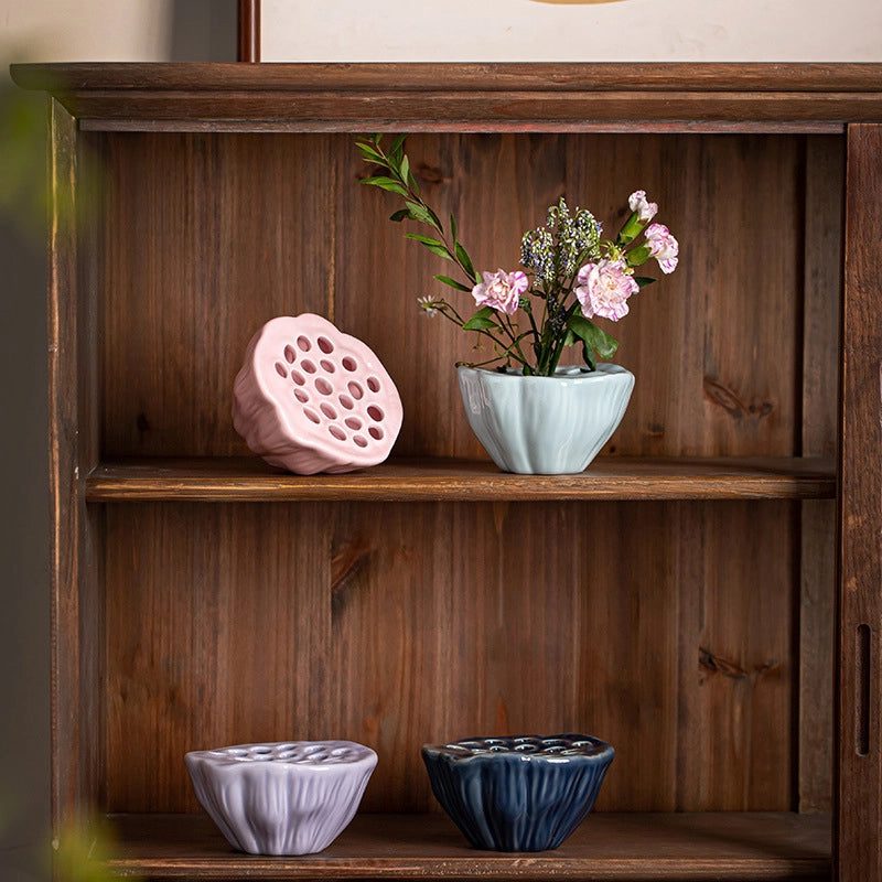 Ceramic Water Bottle Holder Small Dry Bubble Table Zen Living Room Chinese Flower Arrangement Bowl Dried Flower Flower Hydroponic Ware Ornaments