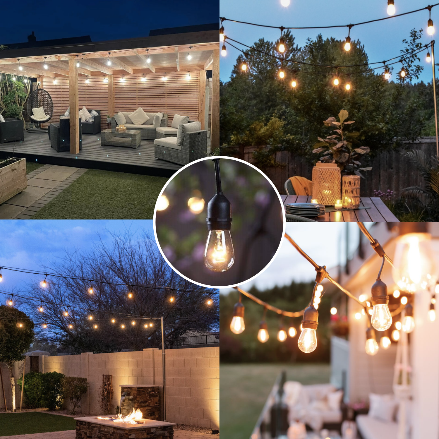 HQ Solar Lighting™ Vintage Festoon String Lights (2024 Edition)