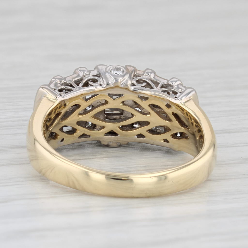 1.04ctw Diamond Ring 18k White Yellow Gold Size 8 Anniversary