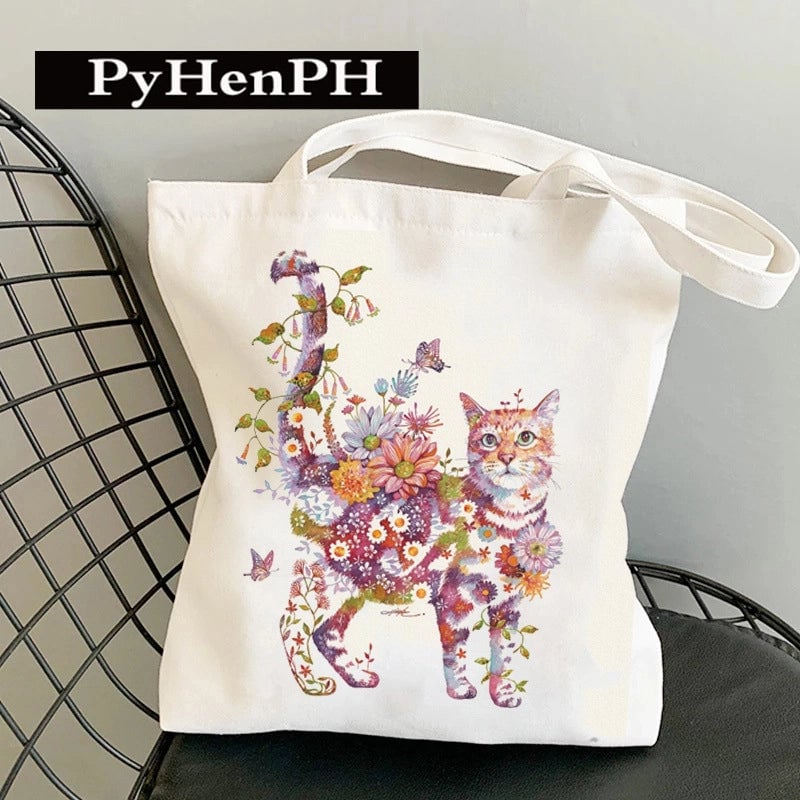 Women's Canvas Printing Classic Style Square Open Canvas Bag