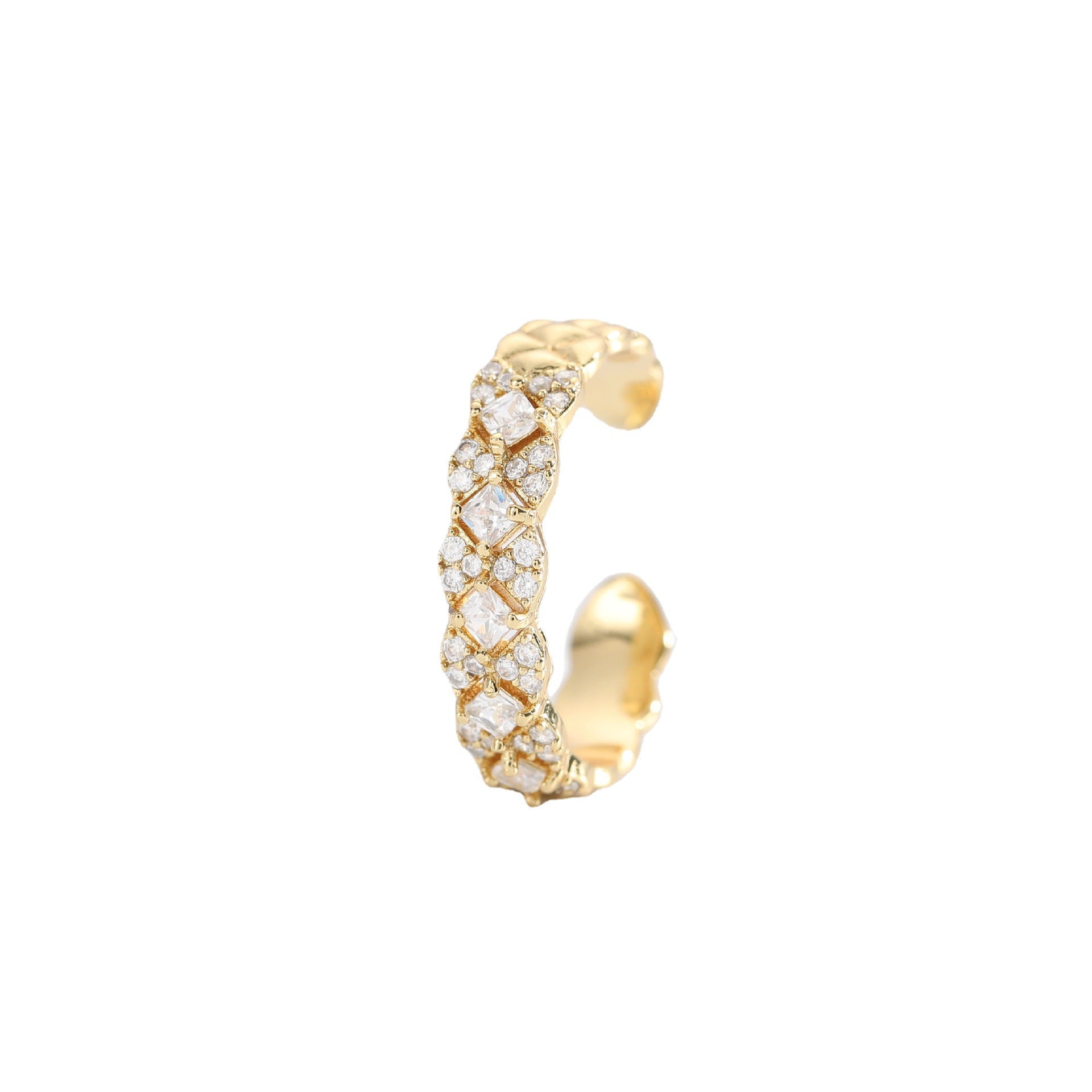Women IG Style Geometric Copper 18K Gold Plated Rings