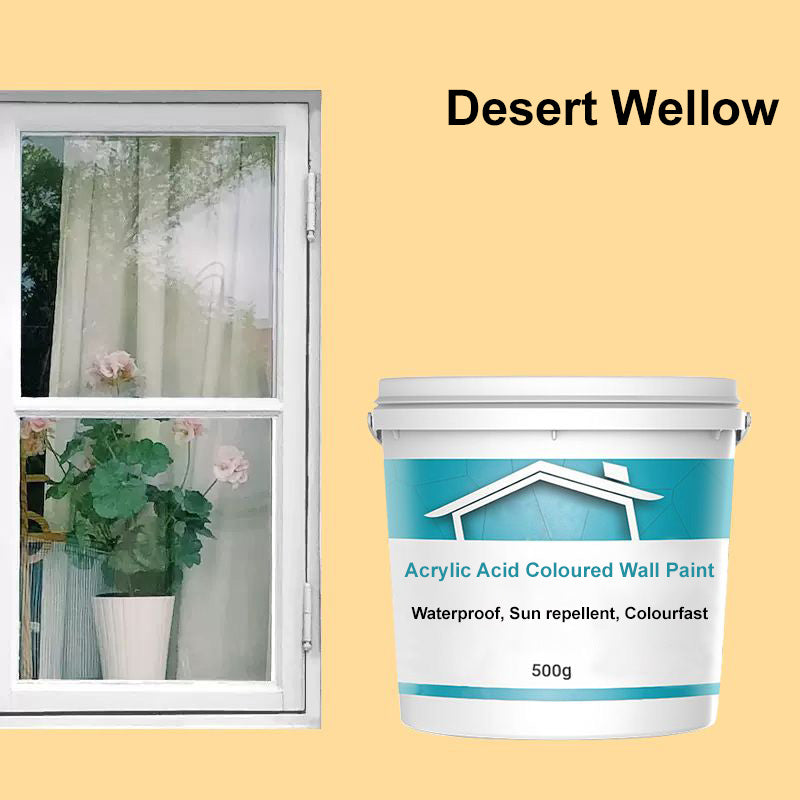 Acrylic Acid Coloured Wall Paint - Waterproof. Sun repellent. Colourfast