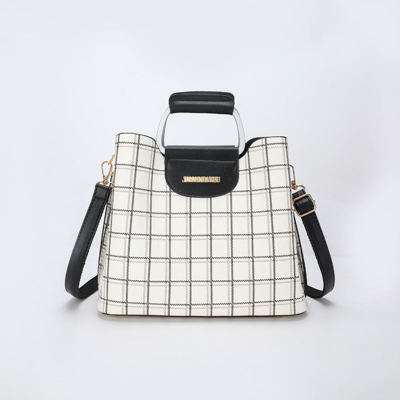 Striped Plaid Multi-Compartment  Crossbody Bag