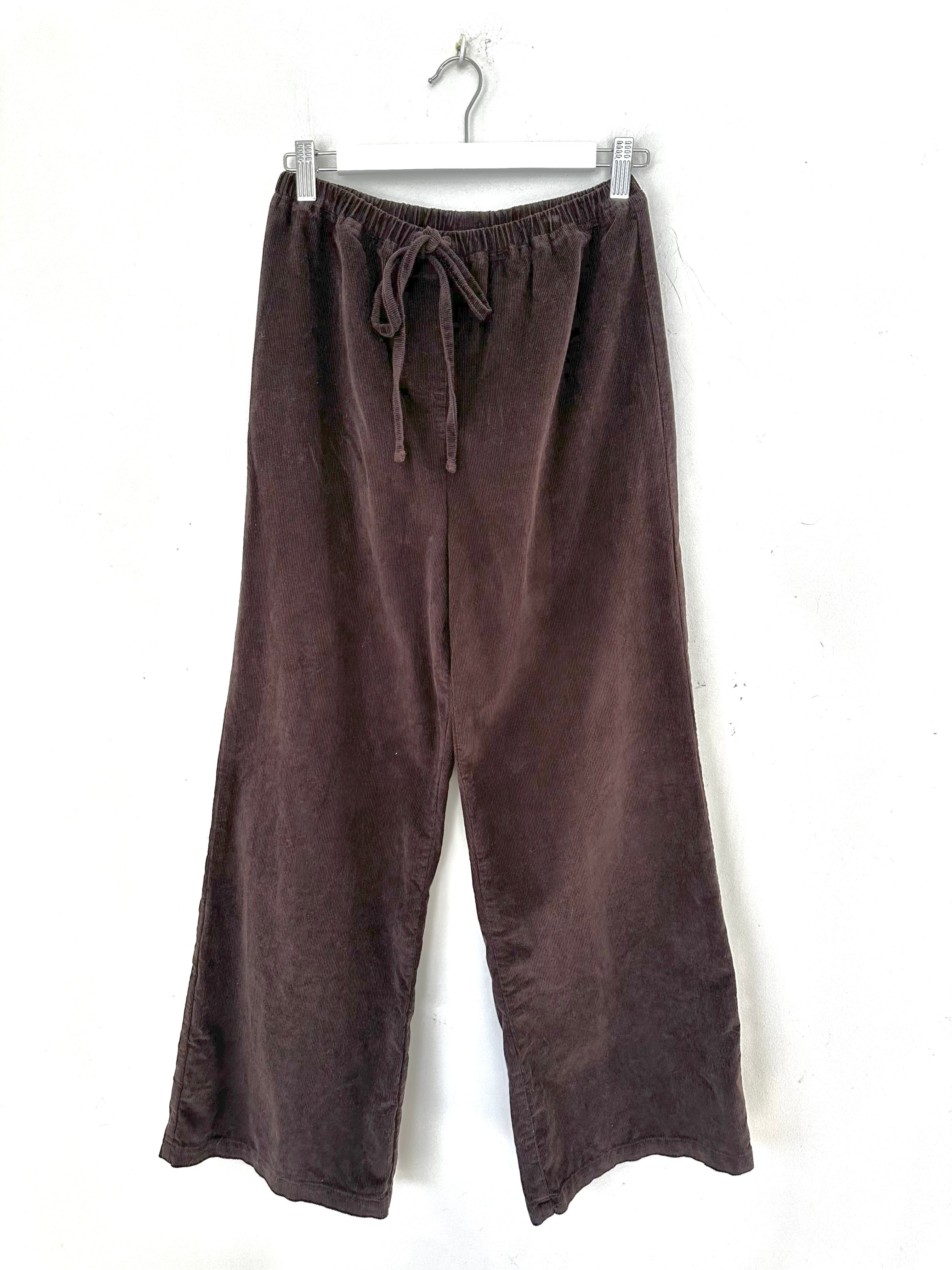 hazel wide leg pants - chocolate cord
