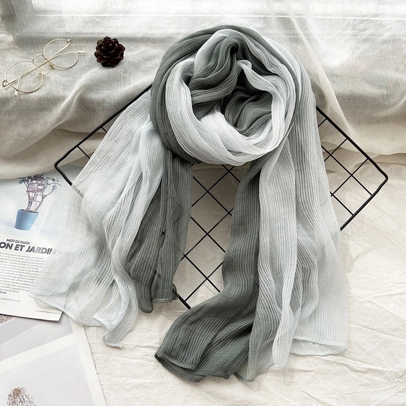 Women's Ethnic Style Solid Color Linen Silk Scarf