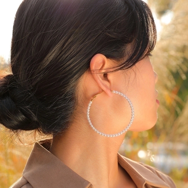 1 Pair Minimalist Geometric 303 Stainless Steel Hoop Earrings