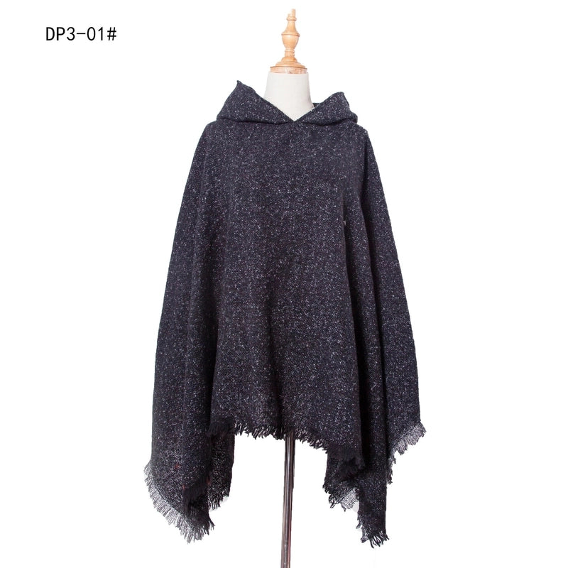 Unisex Streetwear Lattice Polyester Tassel Shawl