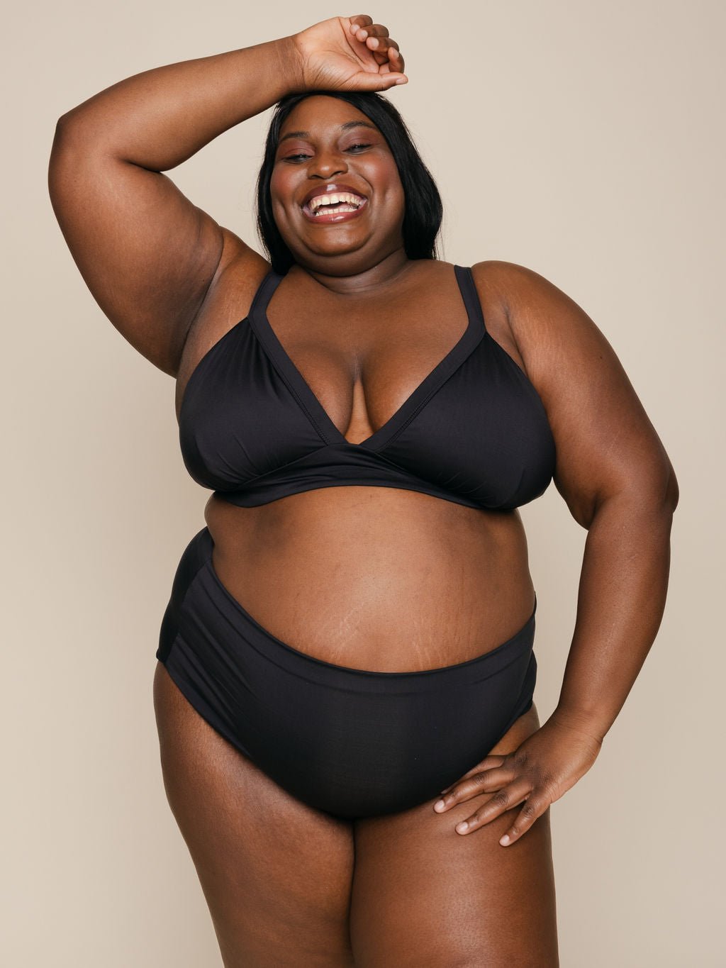 High Waisted Full Coverage Bottoms in Black