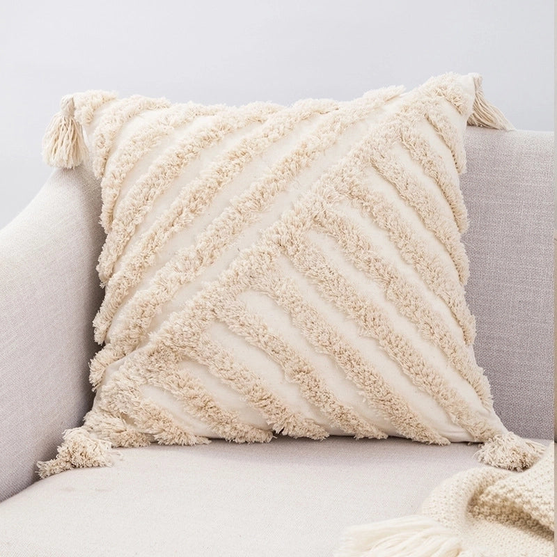 Bohemian Fashion Cotton Tufted Embroidered Pillowcase Sofa Cushion