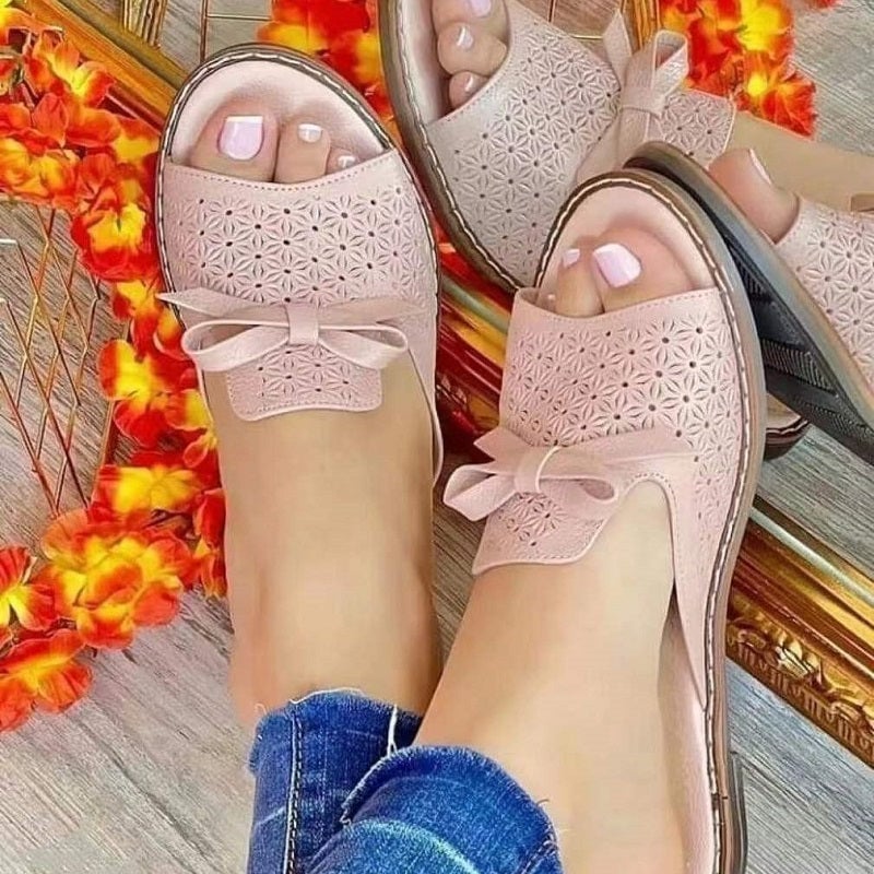 Sandales d'été à nœud découpé pour femmes