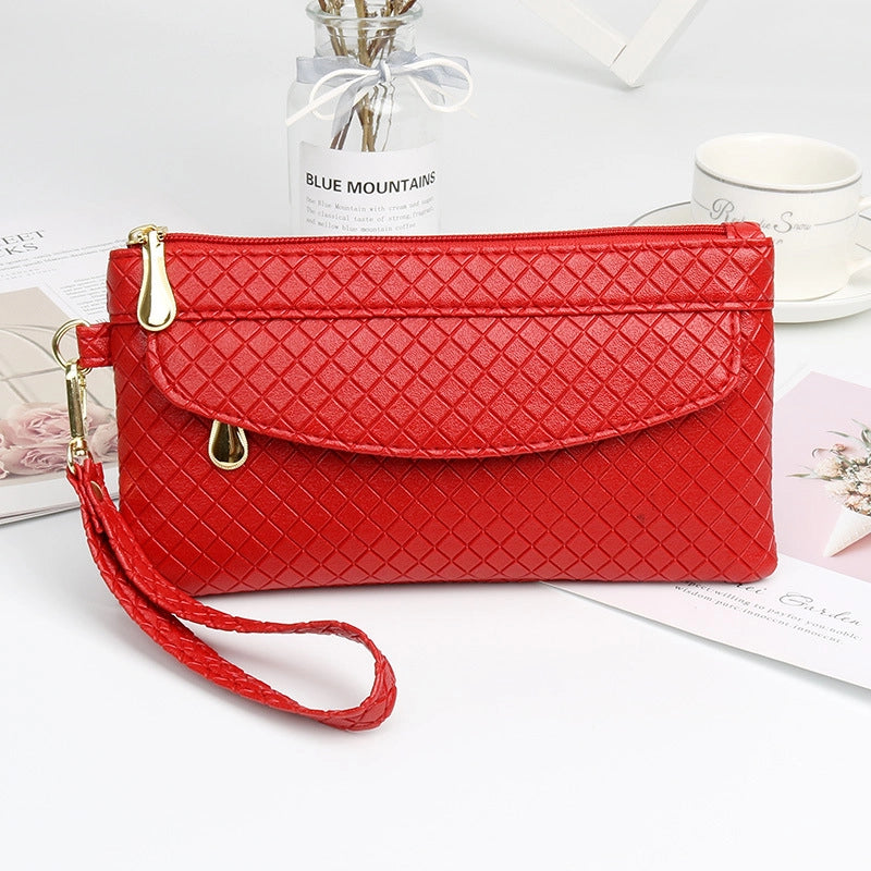 Women's Pu Leather Solid Color Elegant Square Zipper Long Wallets