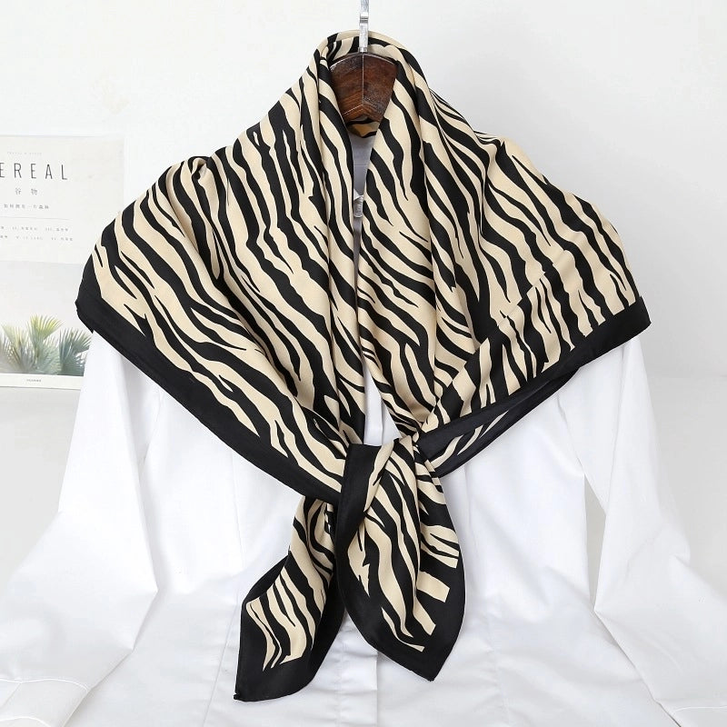 Women's Casual Printing Satin Polyester Silk Scarf