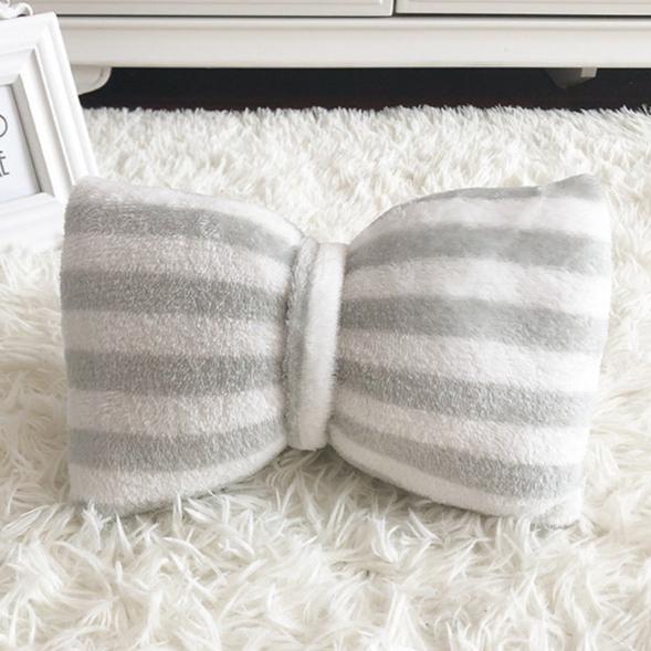 Sweet Soft Striped Bowknot Pillow Dog Cat Bed