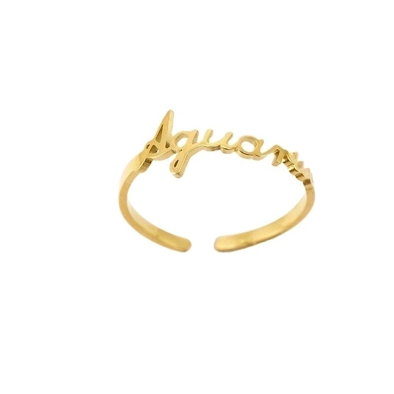 1 Piece Fashion Constellation Titanium Steel Plating Rings