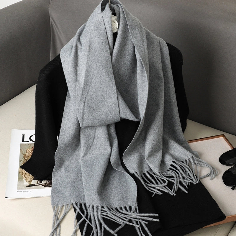 Women's Elegant Solid Color Imitation Cashmere Scarf
