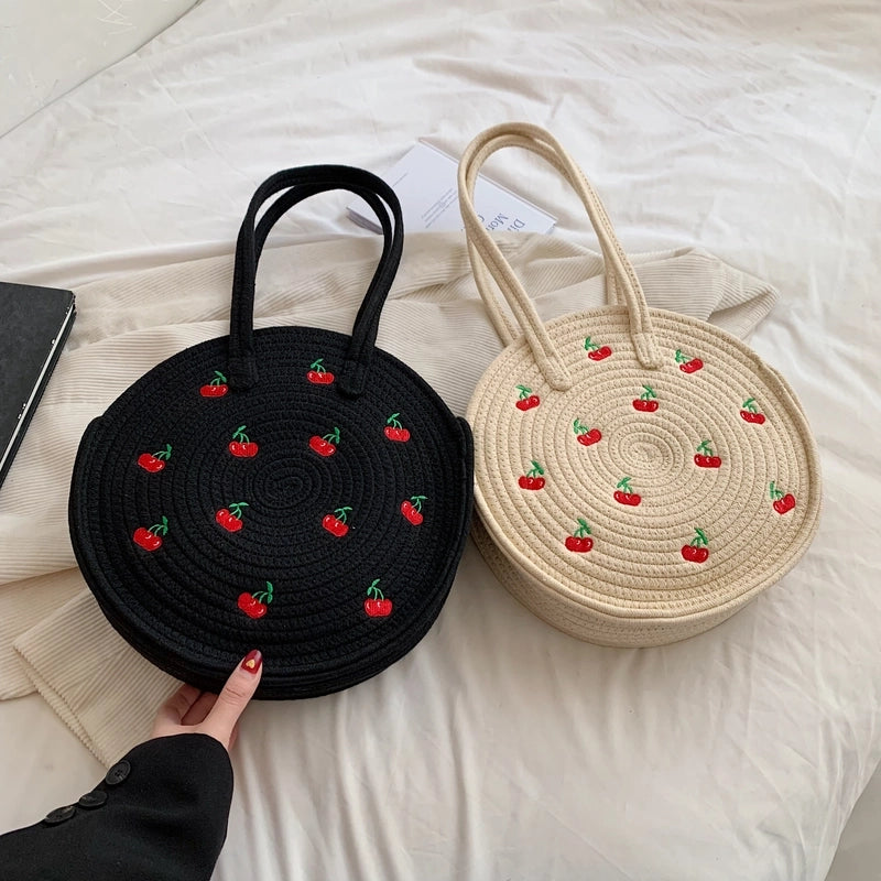 Women's All Seasons Special Material Straw Basic Shoulder Bag