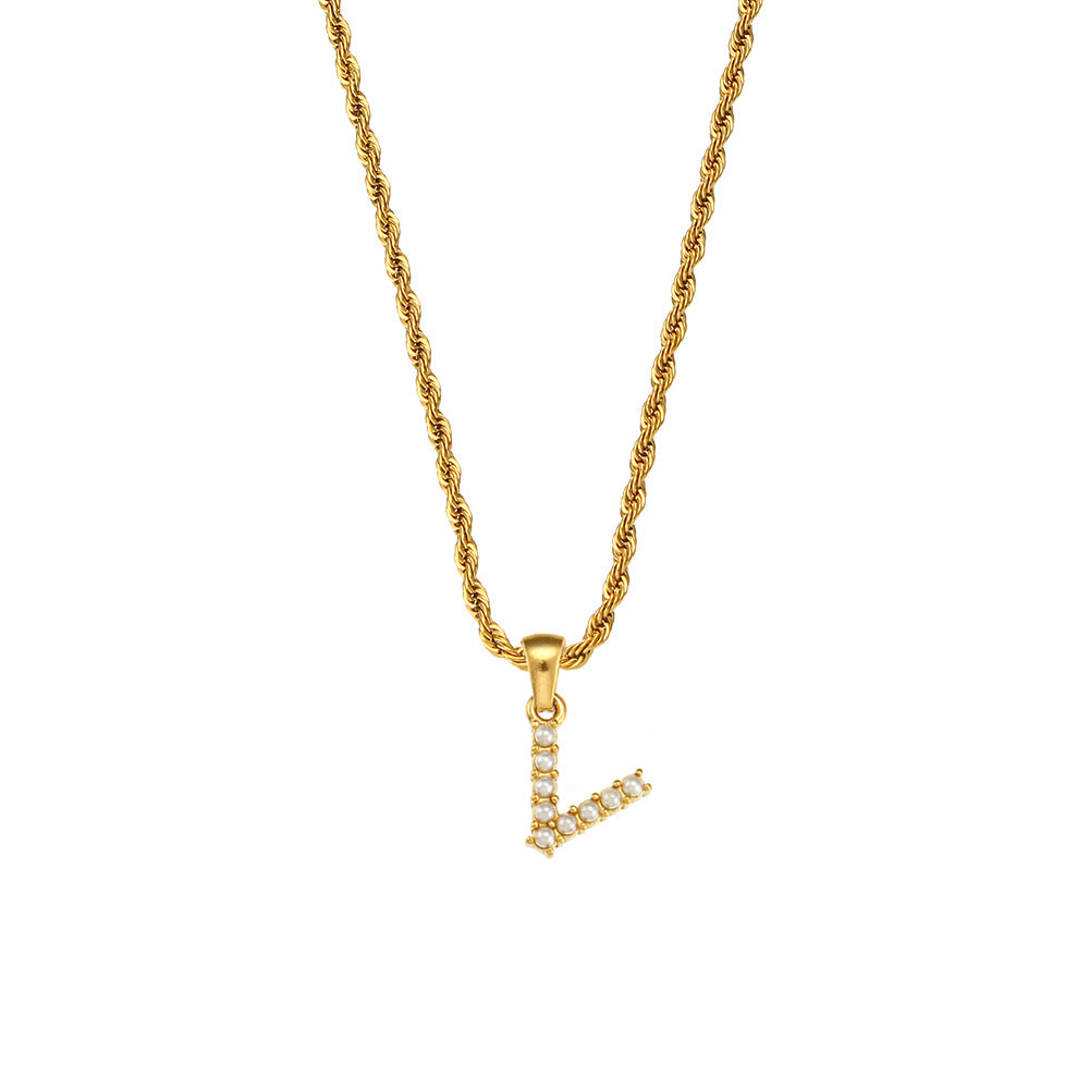 Fashion Letter Geometric Stainless Steel 18K Gold Plated Necklaces