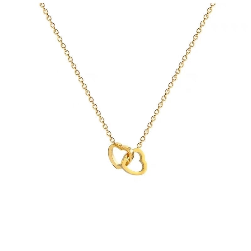 Elegant Minimalist Geometric Flower Bow Knot Titanium Steel Plating Pendant Necklace