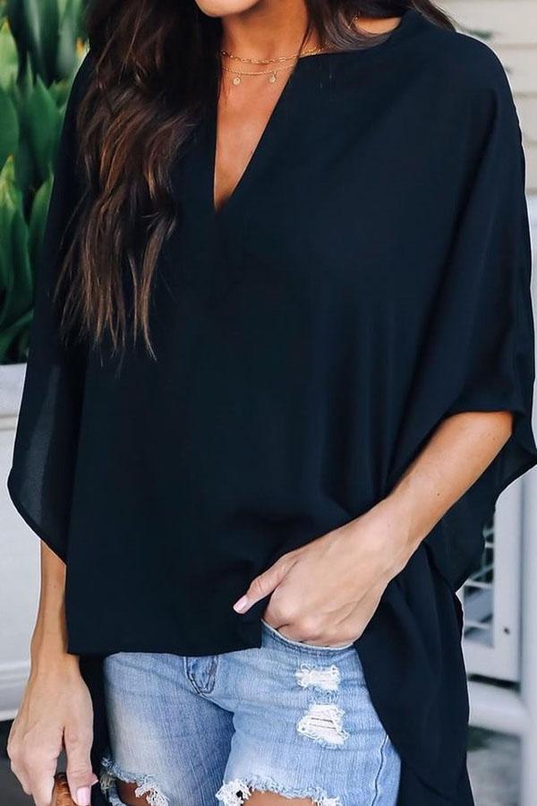 V-neck Loose Raglan Top