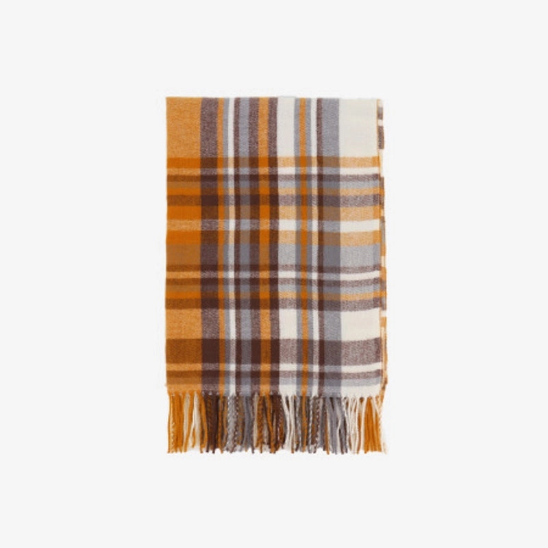 Thickened Long Autumn And Winter Cashmere Scarf Winter Explosions Women's Multi-color Warm-keeping Men's Plaid Tassel Shawl