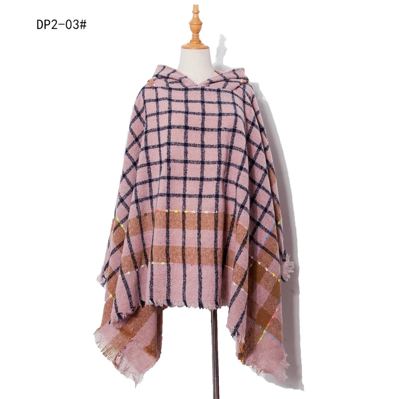 Unisex Streetwear Lattice Polyester Tassel Shawl