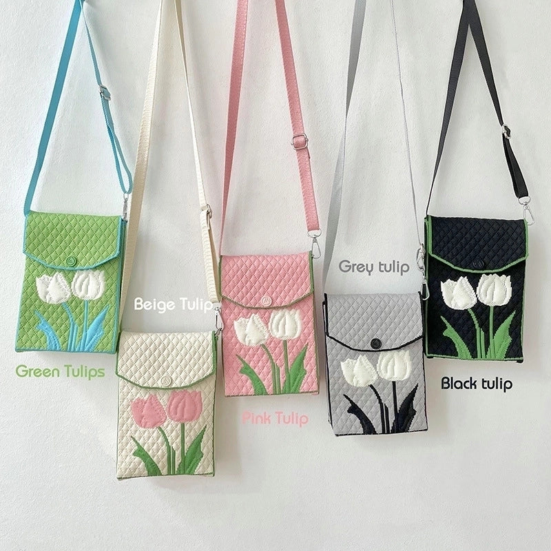 Women's Small Spring&summer Polyester Flower Vacation Square Flip Cover Shoulder Bag