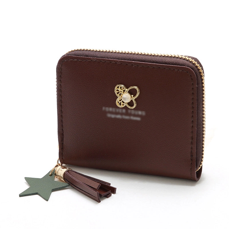 Korean Four-leaf Flower Zipper Short Wallet