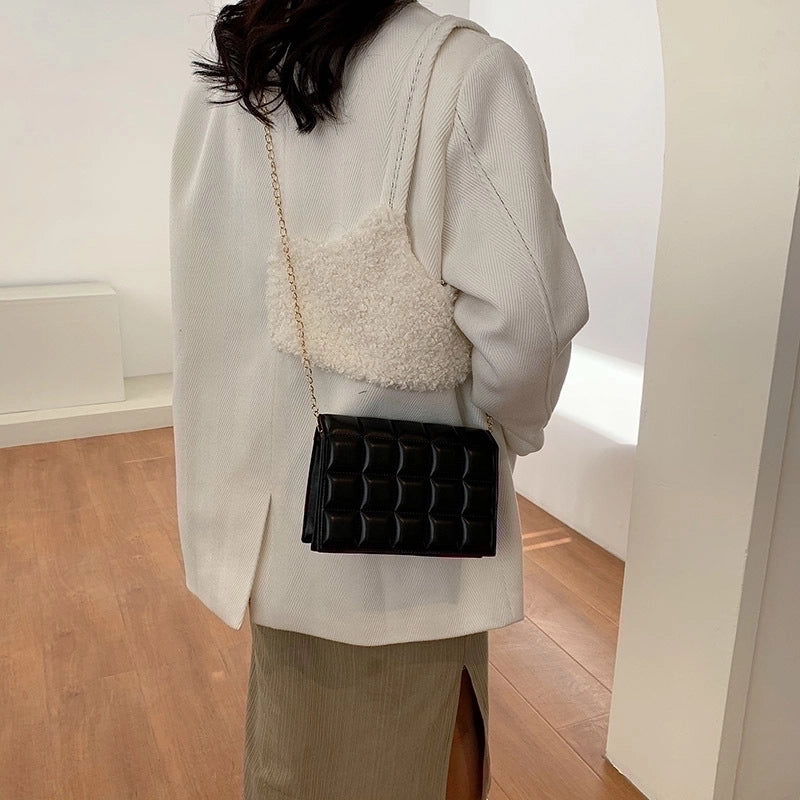 Small Pu Leather Streetwear Square Bag Underarm Bags Shoulder Bag