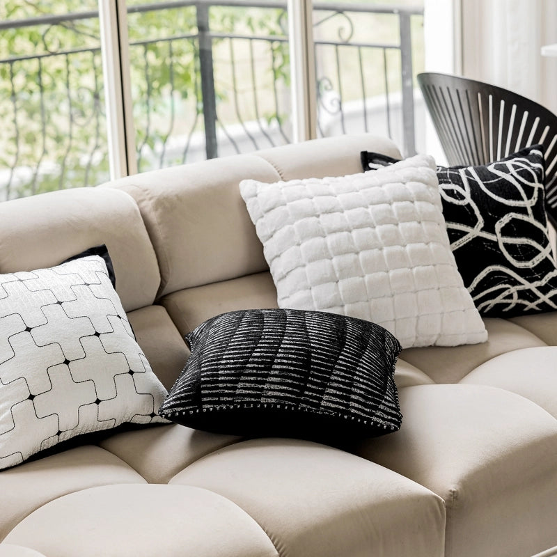 Italian-style Light Luxury Sofa Pillowcase  Model Room Soft Bedside Cushion Pillowcase Bed Lumbar Support