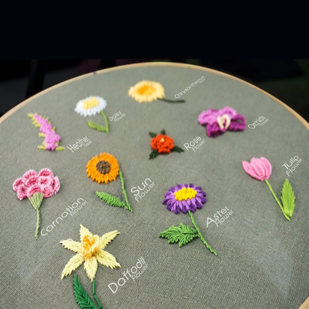 Perfect Gift - Embroidery  Hoop Flower Kit for Beginner