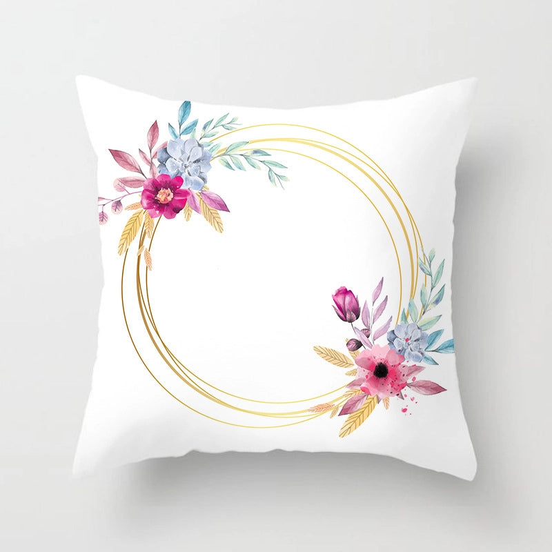Modern Style Pastoral Letter Plant Linen Pillow Cases Couch & Sofa Decor