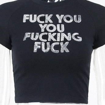 Fuck You You Fucking Fuck Sequin Tee