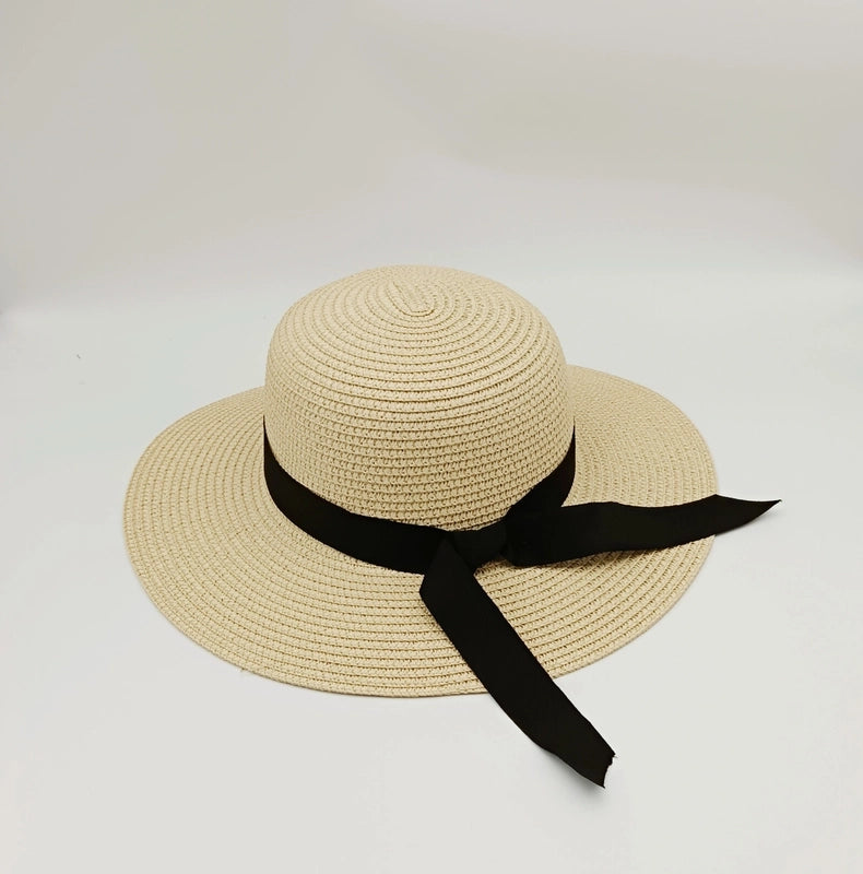Women's Minimalist Solid Color Big Eaves Straw Hat