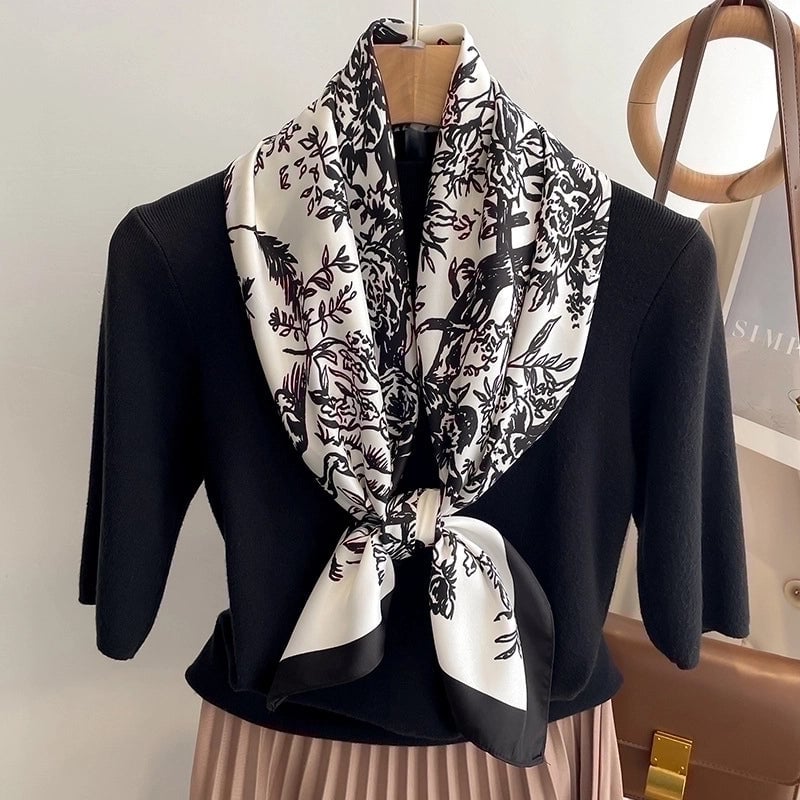 Women's Elegant Printing Polyester Printing Scarf