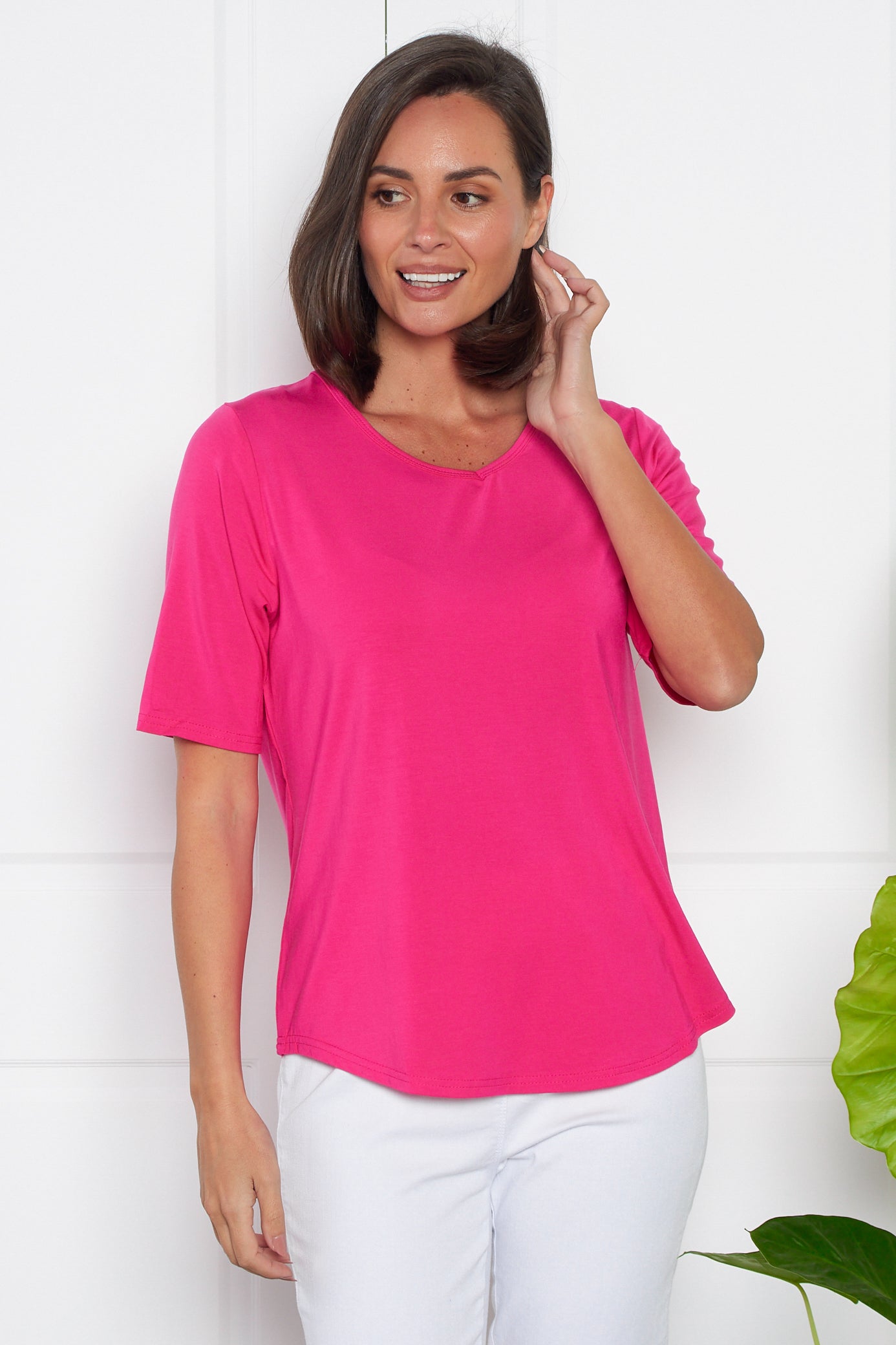 Belinda Modal Tee - Hot Pink