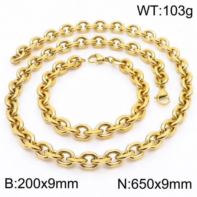 Titanium Steel 18K Gold Plated Fashion Plating Geometric Necklace